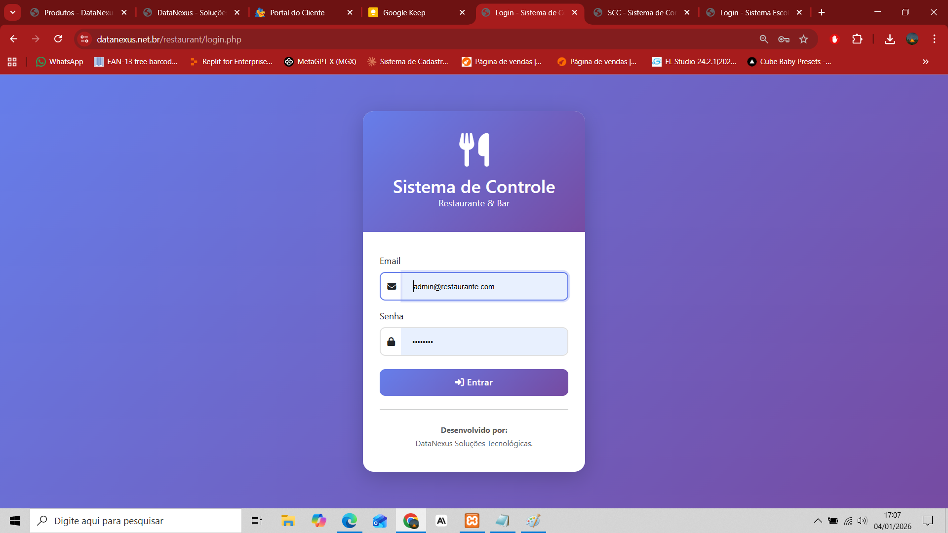 Controle de Bares e Restaurantes